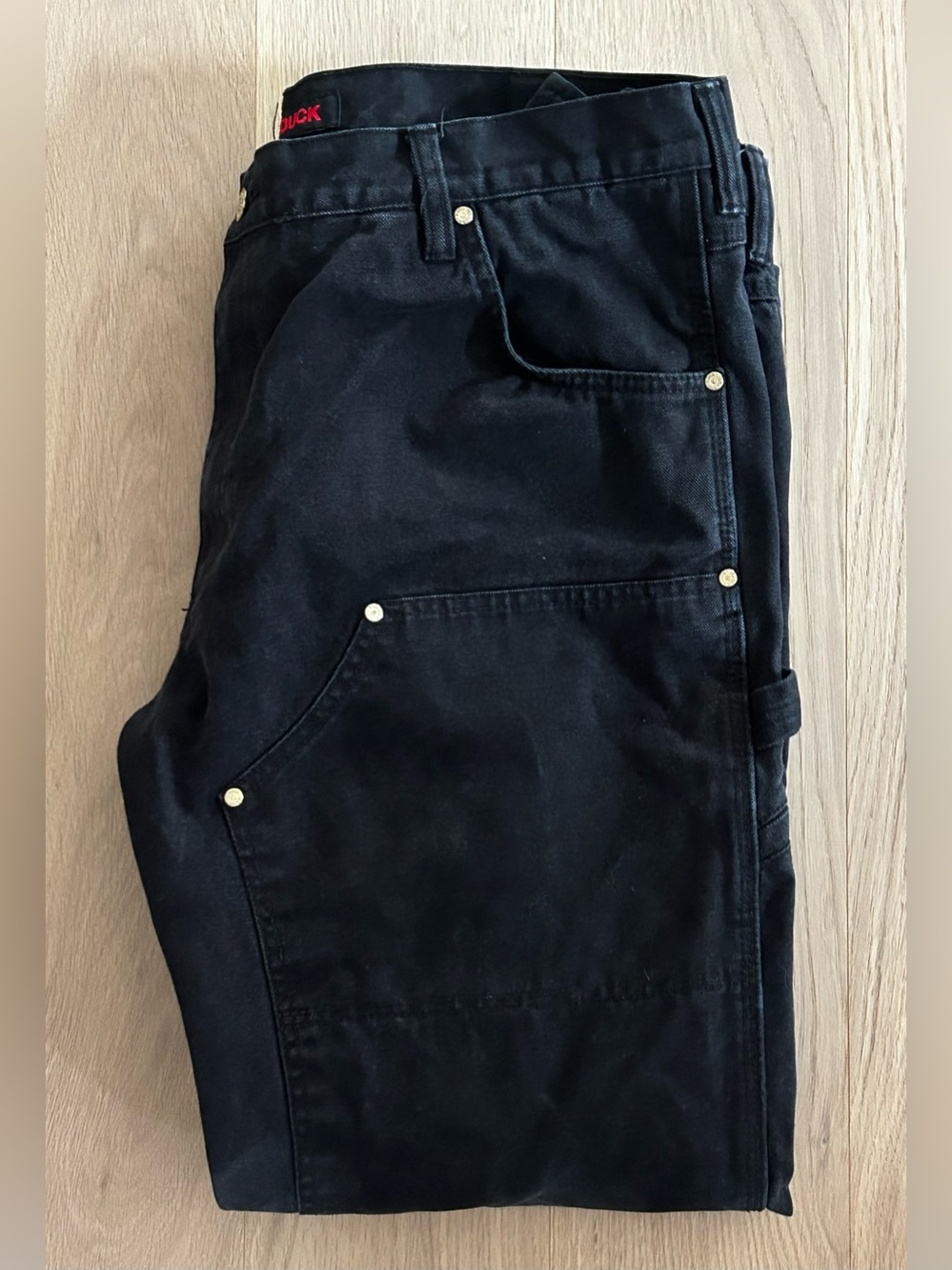 Tough Duck Black Double Knee Canvas Carpenter Pants - Size 40x32